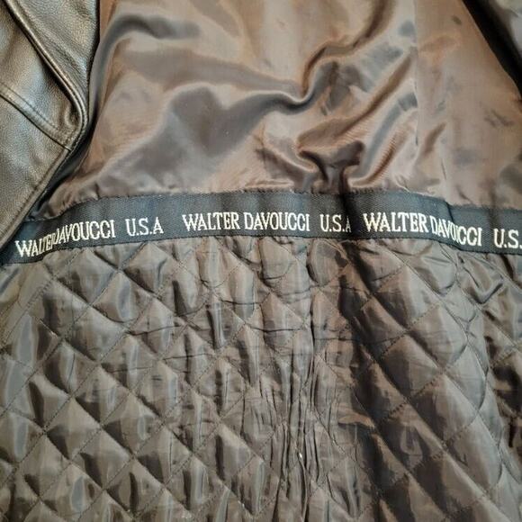 Walter Davoucci Double Breasted Blazer men's Leather Coat SzLarge - Picture 10 of 12